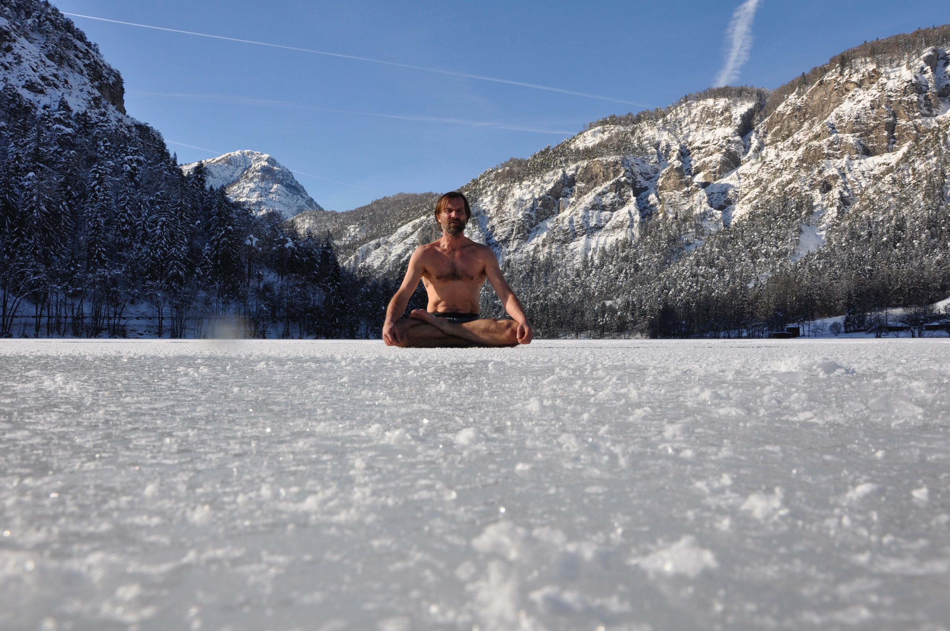 Wim Hof on ice