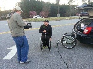 Talking with a local television station